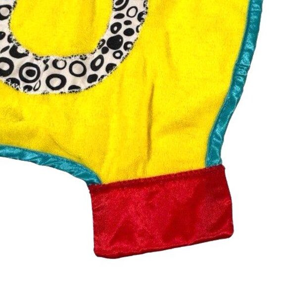 Infantino Cow Lovey Teether Security Blanket Yellow Black White Dots Terry Cloth - Picture 4 of 9